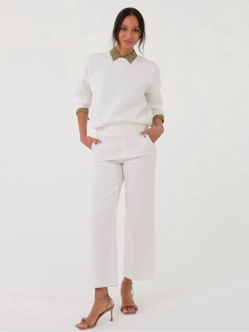 SPANX Stretch Pull Wide-Leg Cropped Pants 20312R